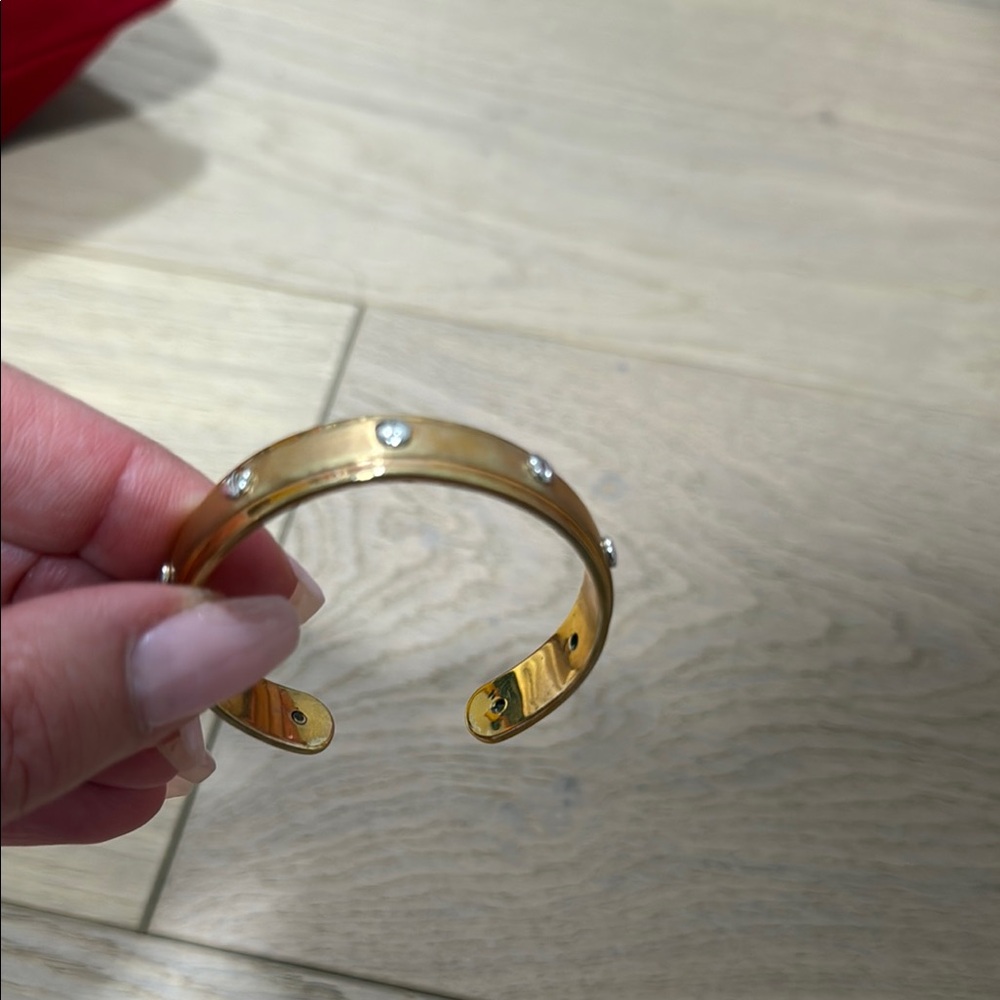 Gold Bangle with silver spoon Accents